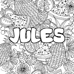 JULES - Fruits mandala background coloring