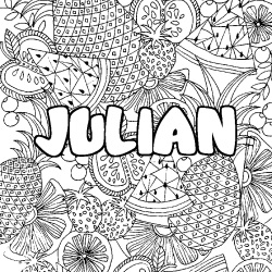JULIAN - Fruits mandala background coloring