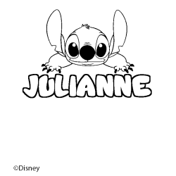 Coloring page first name JULIANNE - Stitch background