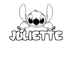 Coloring page first name JULIETTE - Stitch background