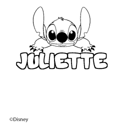 Coloring page first name JULIETTE - Stitch background