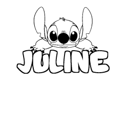 Coloring page first name JULINE - Stitch background
