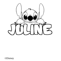 Coloring page first name JULINE - Stitch background