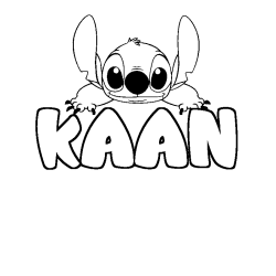 Coloring page first name KAAN - Stitch background
