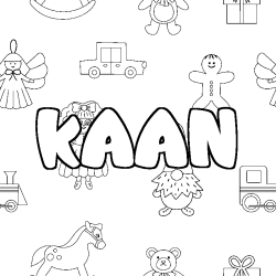 Coloring page first name KAAN - Toys background