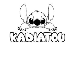 Coloring page first name KADIATOU - Stitch background