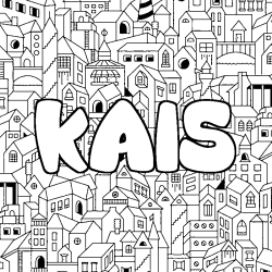 Coloring page first name KAIS - City background