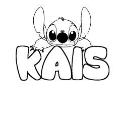 Coloring page first name KAIS - Stitch background