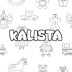 Coloring page first name KALISTA - Toys background