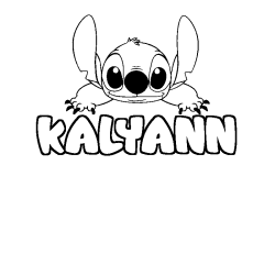 Coloring page first name KALYANN - Stitch background