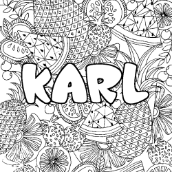 KARL - Fruits mandala background coloring