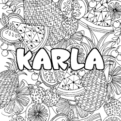 KARLA - Fruits mandala background coloring