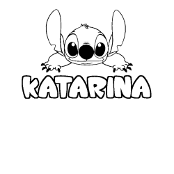 Coloring page first name KATARINA - Stitch background