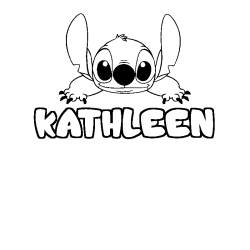 Coloring page first name KATHLEEN - Stitch background