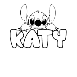Coloring page first name KATY - Stitch background