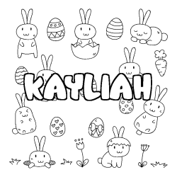 Coloring page first name KAYLIAH - Easter background