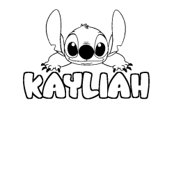 Coloring page first name KAYLIAH - Stitch background