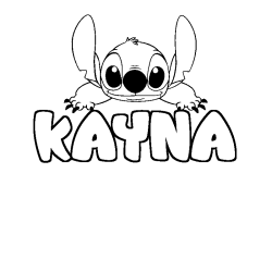 Coloring page first name KAYNA - Stitch background