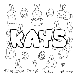 Coloring page first name KAYS - Easter background