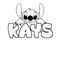 Coloring page first name KAYS - Stitch background
