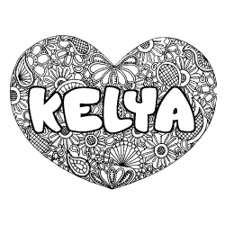 KELYA - Heart mandala background coloring