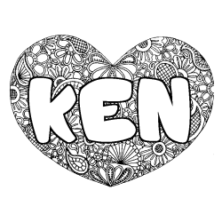 KEN - Heart mandala background coloring