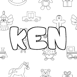 KEN - Toys background coloring