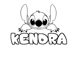 Coloring page first name KENDRA - Stitch background