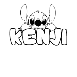 Coloring page first name KENJI - Stitch background