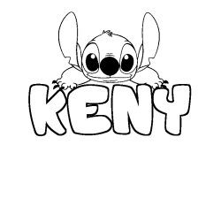 Coloring page first name KENY - Stitch background