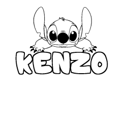 Coloring page first name KENZO - Stitch background