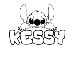 Coloring page first name KESSY - Stitch background