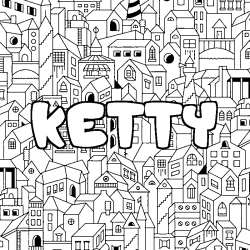 Coloring page first name KETTY - City background