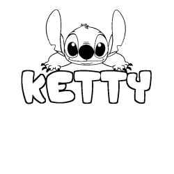 Coloring page first name KETTY - Stitch background