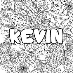 KEVIN - Fruits mandala background coloring