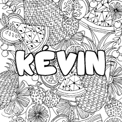 K&Eacute;VIN - Fruits mandala background coloring