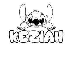 Coloring page first name KEZIAH - Stitch background