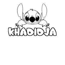 Coloring page first name KHADIDJA - Stitch background