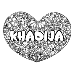 KHADIJA - Heart mandala background coloring