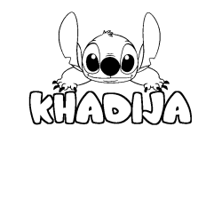 Coloring page first name KHADIJA - Stitch background