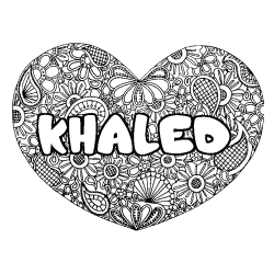 KHALED - Heart mandala background coloring