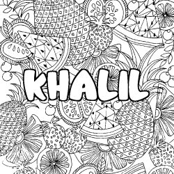 KHALIL - Fruits mandala background coloring