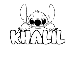 Coloring page first name KHALIL - Stitch background