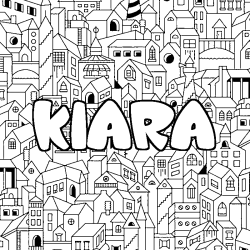 Coloring page first name KIARA - City background