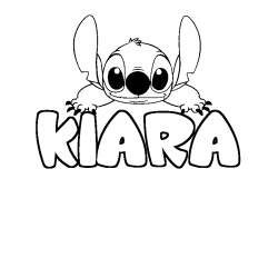 Coloring page first name KIARA - Stitch background