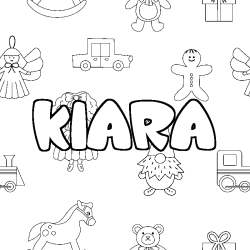 Coloring page first name KIARA - Toys background