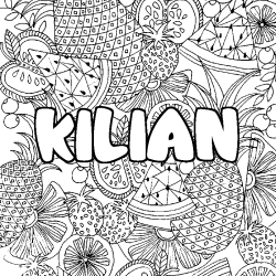 KILIAN - Fruits mandala background coloring
