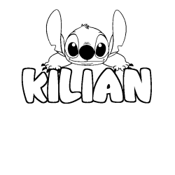 Coloring page first name KILIAN - Stitch background