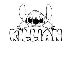 Coloring page first name KILLIAN - Stitch background