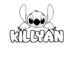 Coloring page first name KILLYAN - Stitch background